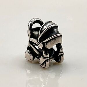 TROLLBEADS Sweet Dreams Baby Stroller Silver Bead LAA 925S NEW!
